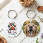 Paw Print Dog Mum Rescue Advocate Key Ring<br><div class="desc">Celebrate the transformative power of rescue with this vibrant, botanical paw print design. Featuring textured earthy tones and delicate floral accents, it honours the journey of every adopted animal and the foster family that makes it possible. Perfect as an adoption day or Christmas gift for the dog mum, rescue advocate,...</div>