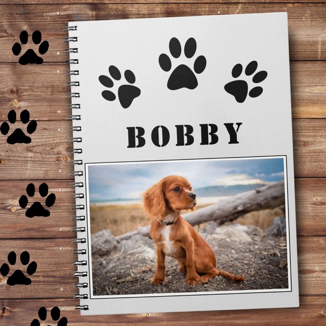 Paw Print Dog or Pet Photo and Name Notebook (Creator Uploaded)
