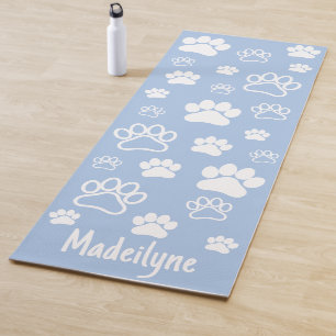 Paw Print Doga-Handwritten Monogram-Calming Blue Yoga Mat