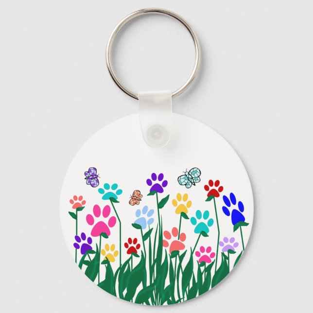 Paw print garden key chain (Front)