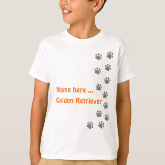 Paw print grey - add your own name or dog breed T-Shirt