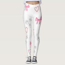 PAW PRINT,HEART AND BOWS LEGGINGS