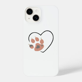 Paw print heart - Cute pet lover design iPhone 14 Case