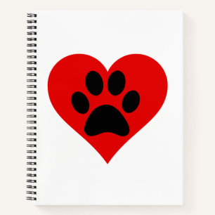 PAW PRINT HEART NOTEBOOK