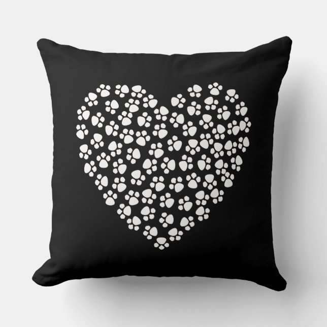 paw print heart pillow (Front)