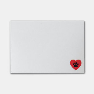 Paw Print Heart Post-it Notes