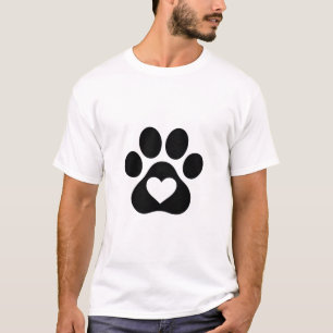 Paw Print Heart Shirt – Simple Dog Lover Design