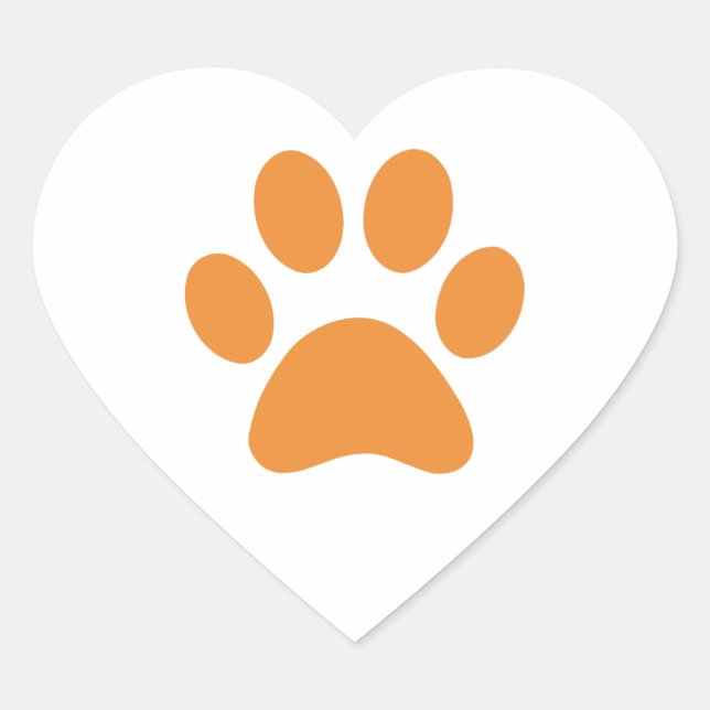 Paw Print     Heart Sticker (Front)