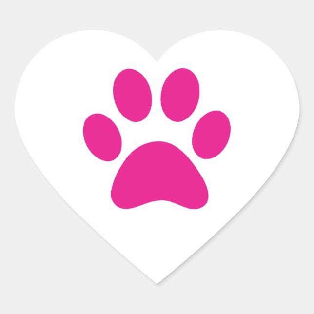 Paw Print   Heart Sticker (Front)