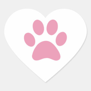 Paw Print    Heart Sticker