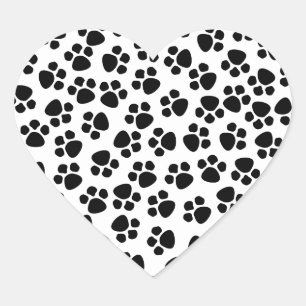 paw print heart stickers