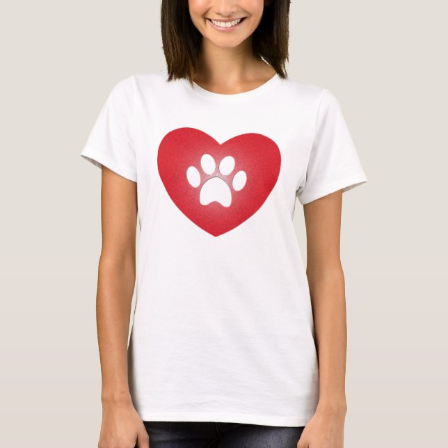 Paw Print Heart T-Shirt (Front)