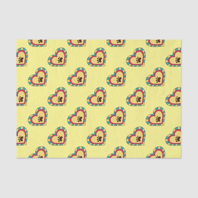 Paw Print Heart Tissue Paper (Front)