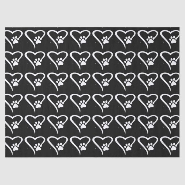 Paw Print Heart Tissue Paper (Front)