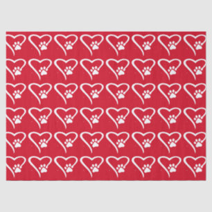 Paw Print Heart Tissue Paper