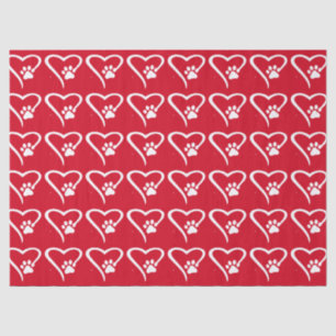 Paw Print Heart Tissue Tissue Paper