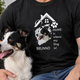 Paw Print House Pet Custom Name Photo Quote T-Shirt