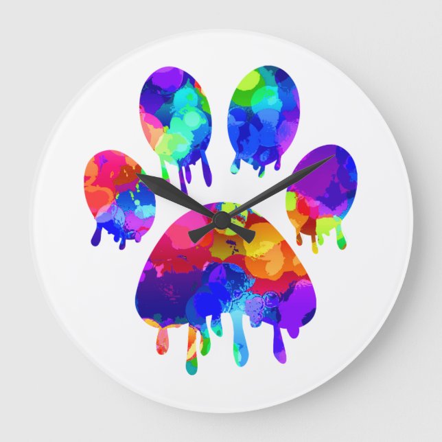 Paw Print       Large Clock (Front)