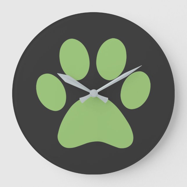 Paw Print  Large Clock (Front)