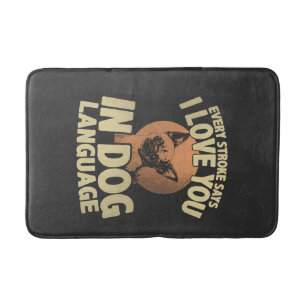 Paw Print Love Dog Quote Art for Pet Owners Bath Mat