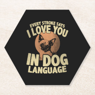 Paw Print Love Dog Quote Art for Pet Owners Paper Coaster