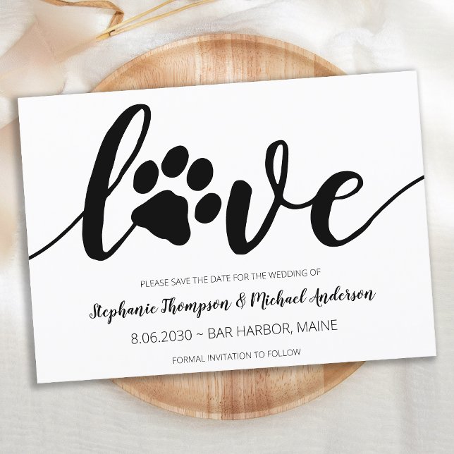 Paw Print Love Wedding Non Photo Save The Date (Creator Uploaded)