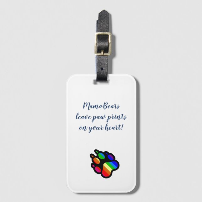Paw Print Luggage Tag (Front Vertical)