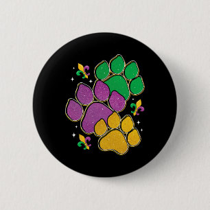 Paw Print Mardi Gras Dog Lover Masquerade Festival 6 Cm Round Badge