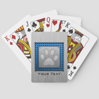 Paw Print; Metal-look Playing Cards