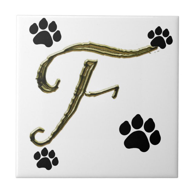 Paw Print Monogram Tile (Front)