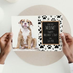 Paw Print Mother's Day Father's Day photo Holiday Card