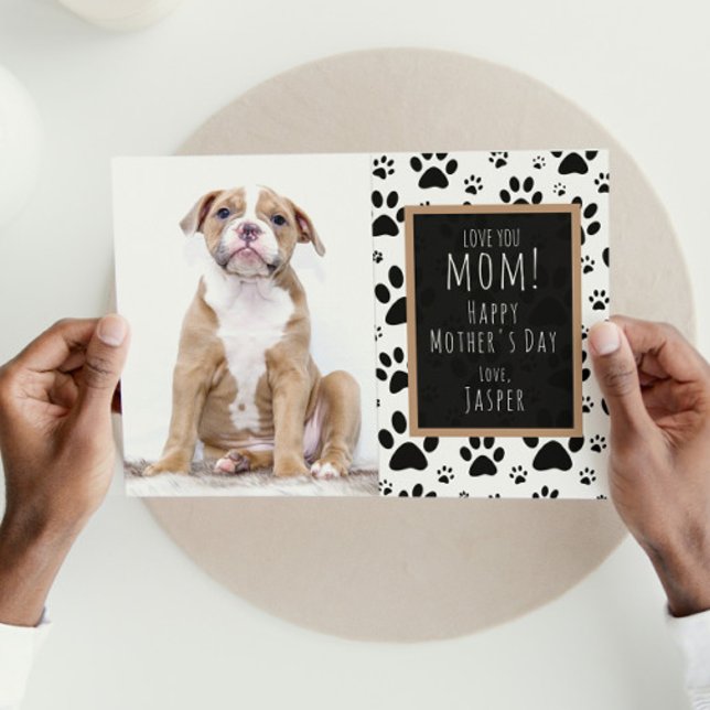 Paw Print Mother's Day Father's Day photo Holiday Card (Creator Uploaded)