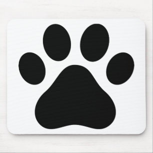 Paw print mouse pad