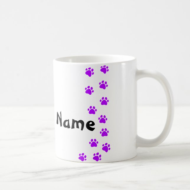 Paw print mug - add your own name (Right)
