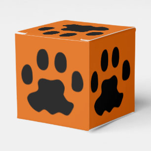 Paw Print Orange Favour Box