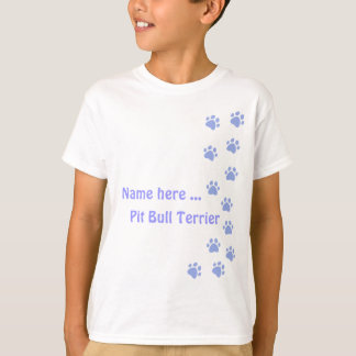 Paw print pale blue - add your name or dog breed T-Shirt