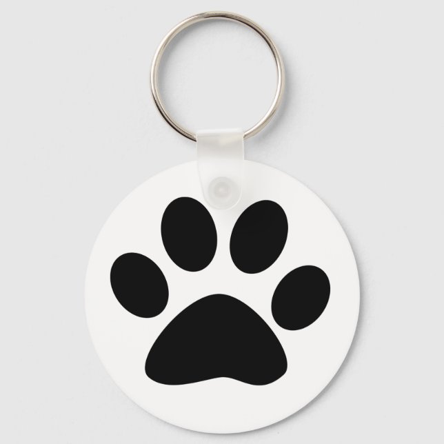 Paw Print Pattern Dog Mom Dad Christmas Favor Gift Key Ring (Front)