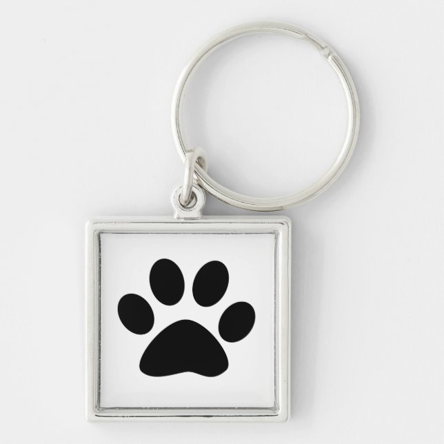 Paw Print Pattern Dog Mom Dad Christmas Gift Favor Key Ring (Front)