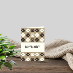 Paw Print Pattern Earthy Sand Card