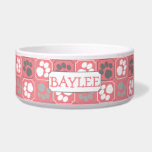 Paw Print Pattern Pink with Name