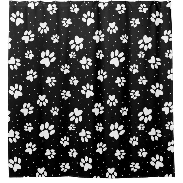 Paw Print Pattern Shower Curtain (Front)