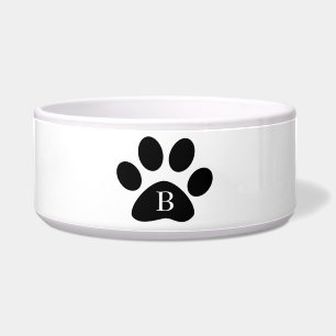 Paw Print Patterns Black White Monogram Initials
