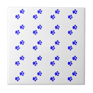 Paw Print Patterns Blue White Cute Stylish Gift  Tile