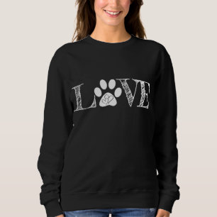 Paw Print Pawprint Heart Animal Lover Love Pet Dog Sweatshirt