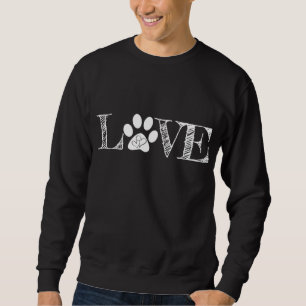 Paw Print Pawprint Heart Animal Lover Love Pet Dog Sweatshirt