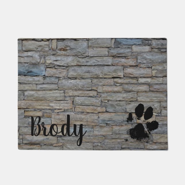 Paw Print Personalised Door Mat (Front)