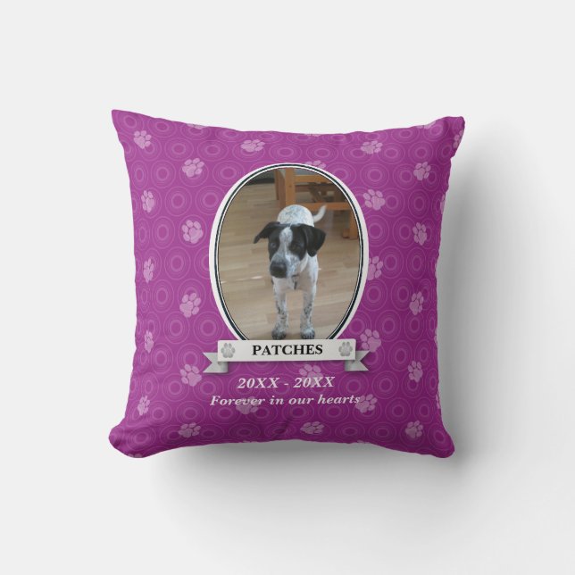 Paw Print Pet Memorial American MoJo Pillow (Front)