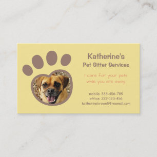 Paw Print Pet Sitter Services Business Cards