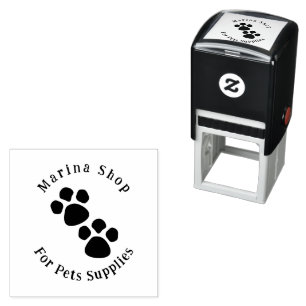 Paw Print Pet Supplies Business Self-inking Stamp
