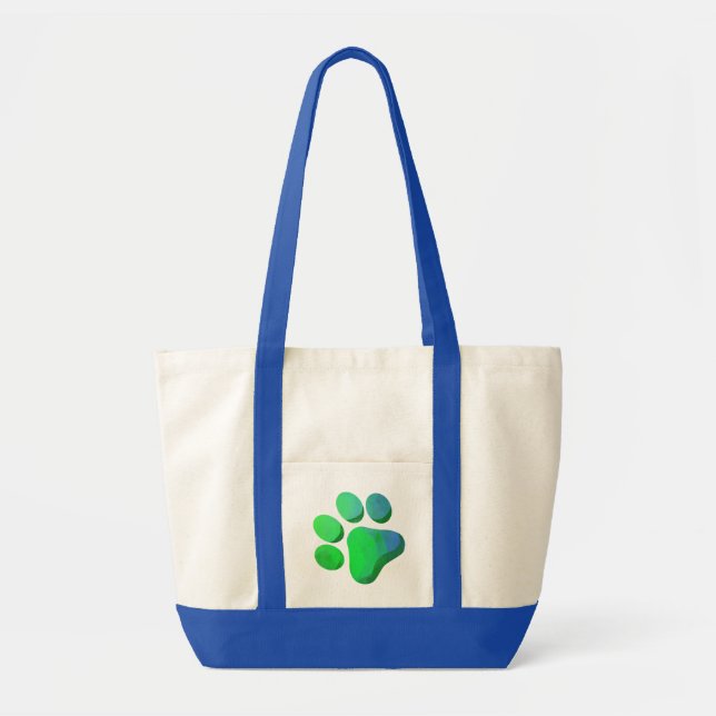 Paw Print Pets Sports Team Dogs Cats Blue Fun Tote Bag (Front)